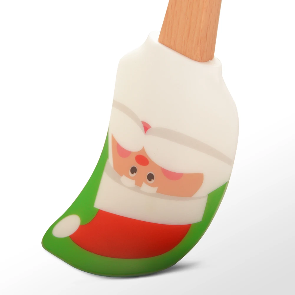 Kitchen Christmas Cake Decorating Spatula with Wooden Handle Snowman Man Santa Claus Pattern Cake tools Monden New N12