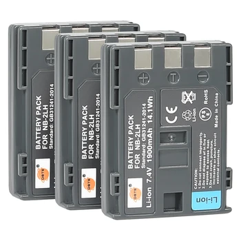 

3PCS 1900mAh 7.4V DSTE NB-2L NB-2LH NB2L Camera Battery Charger for Canon PowerShot G7 G9 S70 S80 350D 400D MV 800 800i 900 920