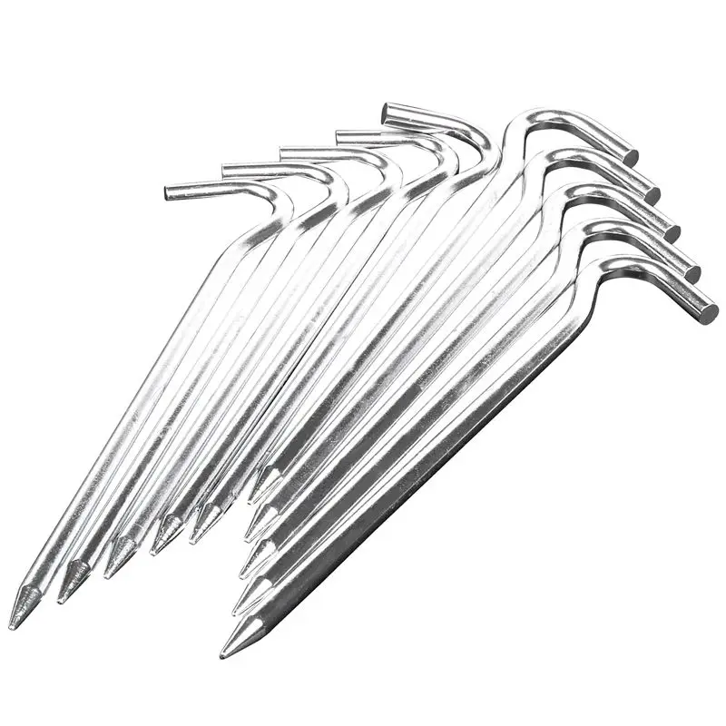 

18cm long metal tent pegs heavy duty ground camping / gazebo / tent / awnings, 10 pegs