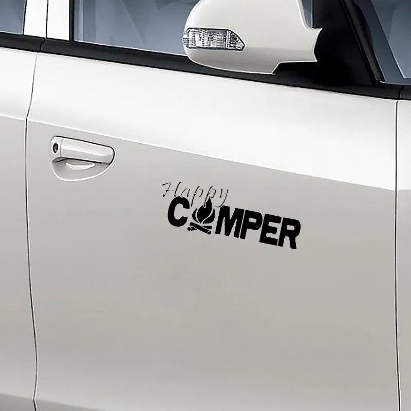 20X6.9CM HAPPY CAMPER огонь лагерь на открытом воздухе бампер Стикеры Автомобильная