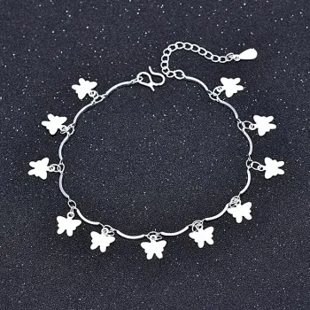 

Retro Personality Butterfly Pendants Bracelet Fashion Elegant Women's Silver Color Bracelet Charm Women Cocktail Jewelry Gifts