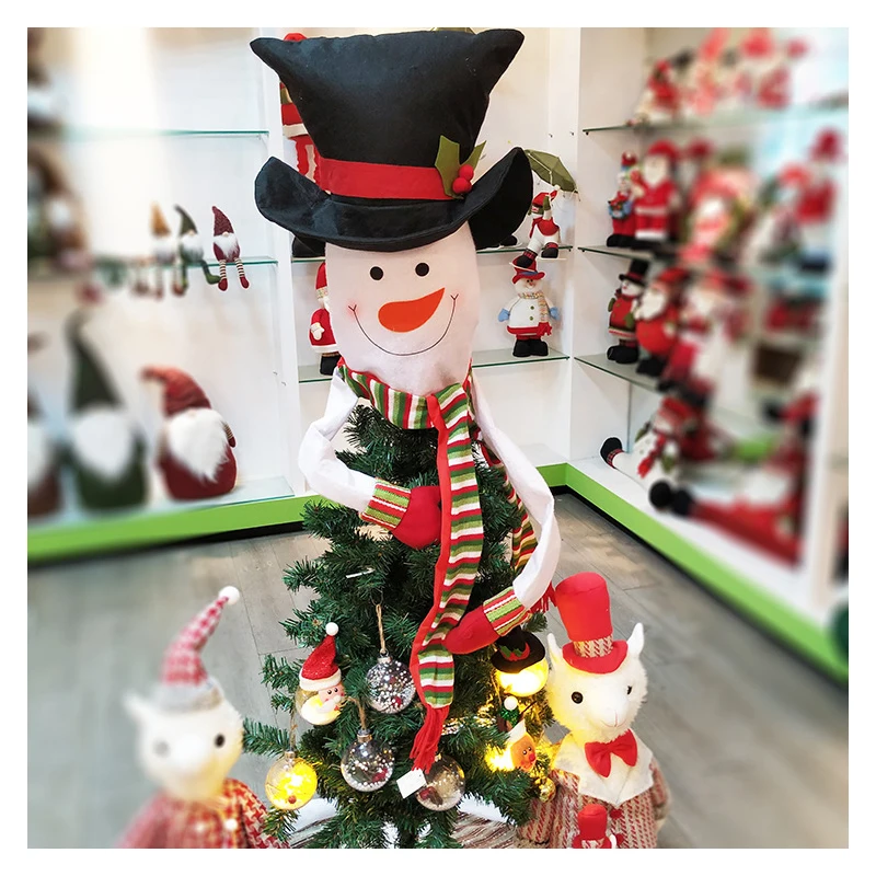 

2019 New Factory Christmas Tree Hat Top Star Snowman 133cm High Christmas Tree Top Decorations Party Decoration