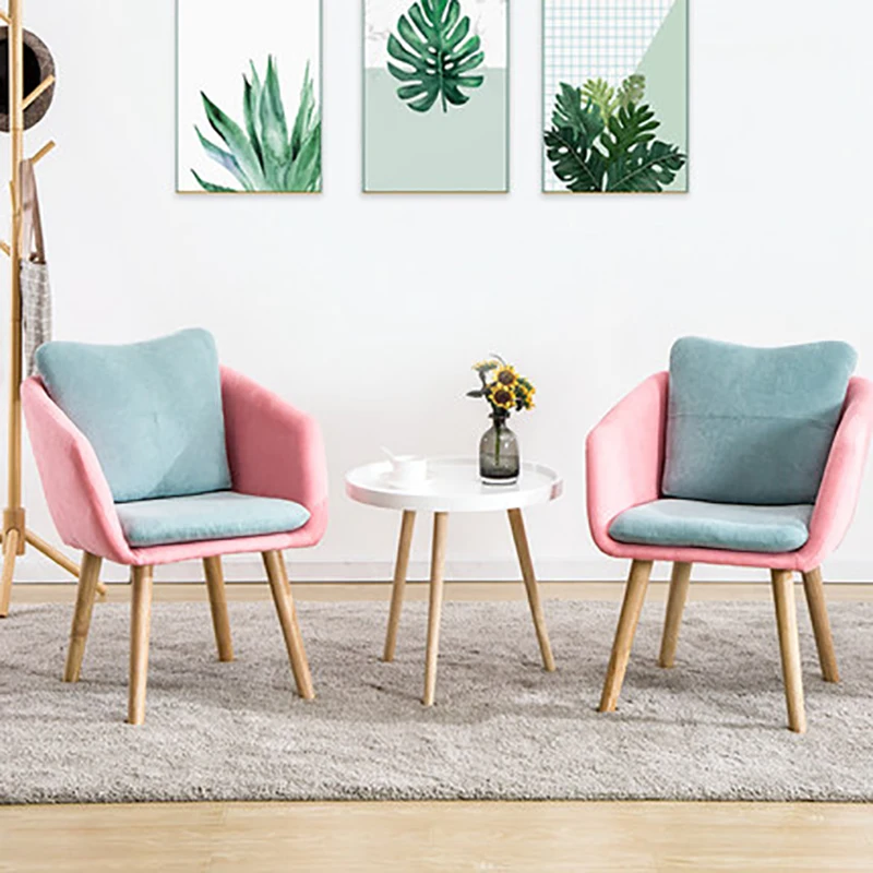  Simple And Modern Coffee Bedroom Chair Nordic Single Sofa Chair Study Computer Backrest Casual Lazy
