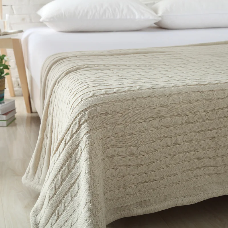

Ruijing Textile Faux Cashmere Knitted Blanket Autumn And Winter Thick Blanket Photographic Prop Model Room Sofa Cover
