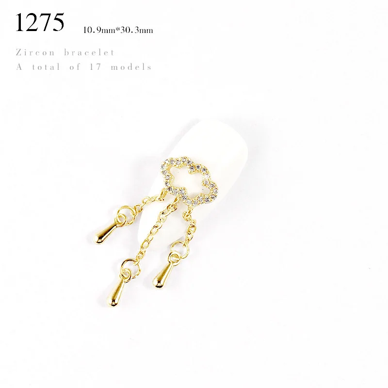 Дизайн ногтей 3D драгоценные камни стразы золотые металлические украшения с стразы Хрустальный дизайн для Подвеска "когти" наклейки на ногти - Цвет: 1275