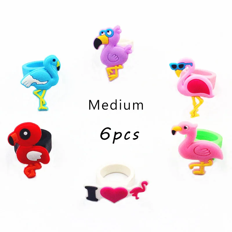 6pcs 10pcs Environmental Unicorn Mermaid dinosaur Ring Girl boy chindren PVC Silicone Ring Handmade Children's Cartoon Ring 