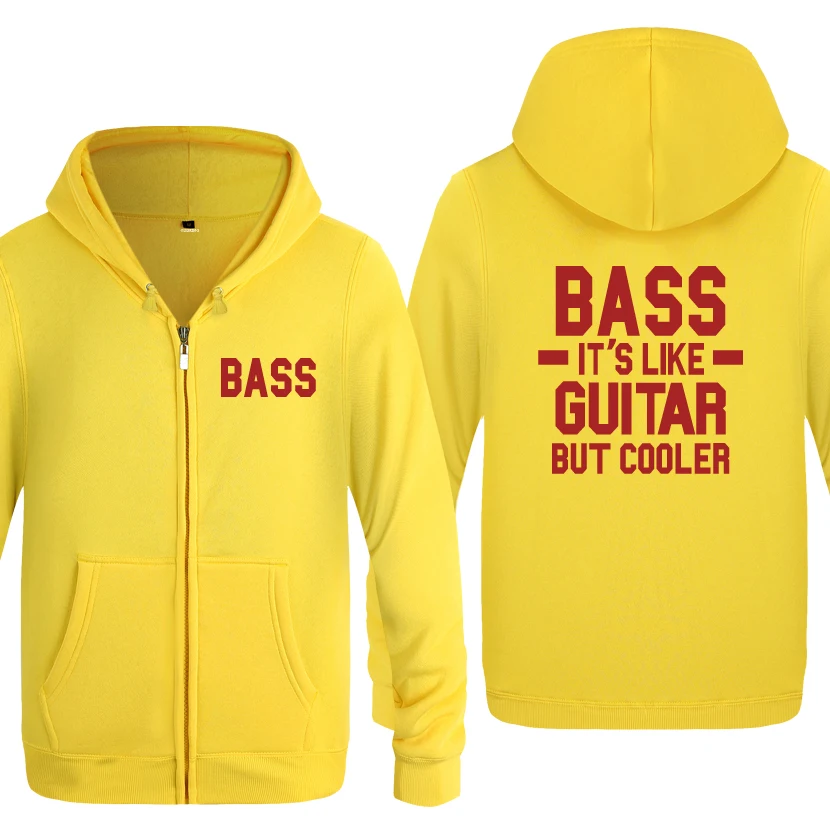 Забавные мужские толстовки с капюшоном BASS It's Like Guitar But Cooler, мужские флисовые кардиганы на молнии, толстовки с капюшоном - Цвет: HUAY HOT