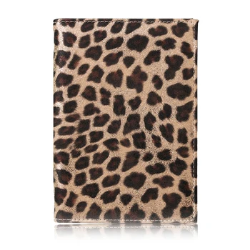 

Unisex PU Leather Wild Leopard Style Passport Cover Case with Card Case Holder Portable Travel Passport Wallet Card For Document