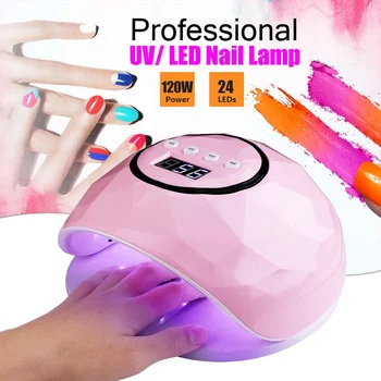 

Nail Dryer 24LED Lights UV Nail Lamp Fast-Curing Timing Nail Gel Polish Dryer LCD Display Touch Screen Smart Infrared Sensor