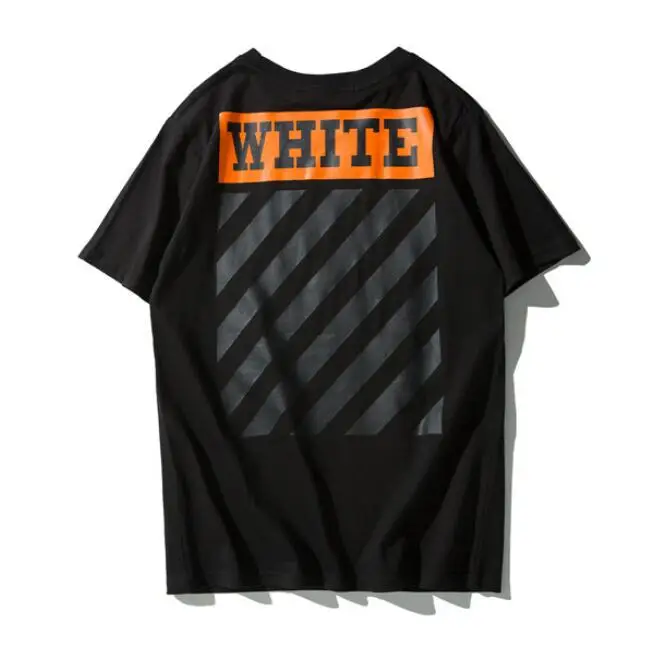 Косая полоска 19SS Off-White OW унисекс для мужчин и женщин пара влюбленных моделей хлопок Повседневная мода короткий рукав круглый вырез Футболка