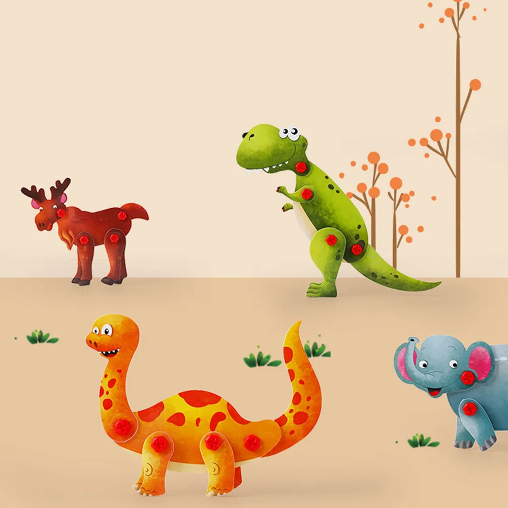 123 шт. детский инвентарь игрушки шурупы для электрической дрели 3D головоломка обучающая для ролевых игр сборка животных блок модель игрушки