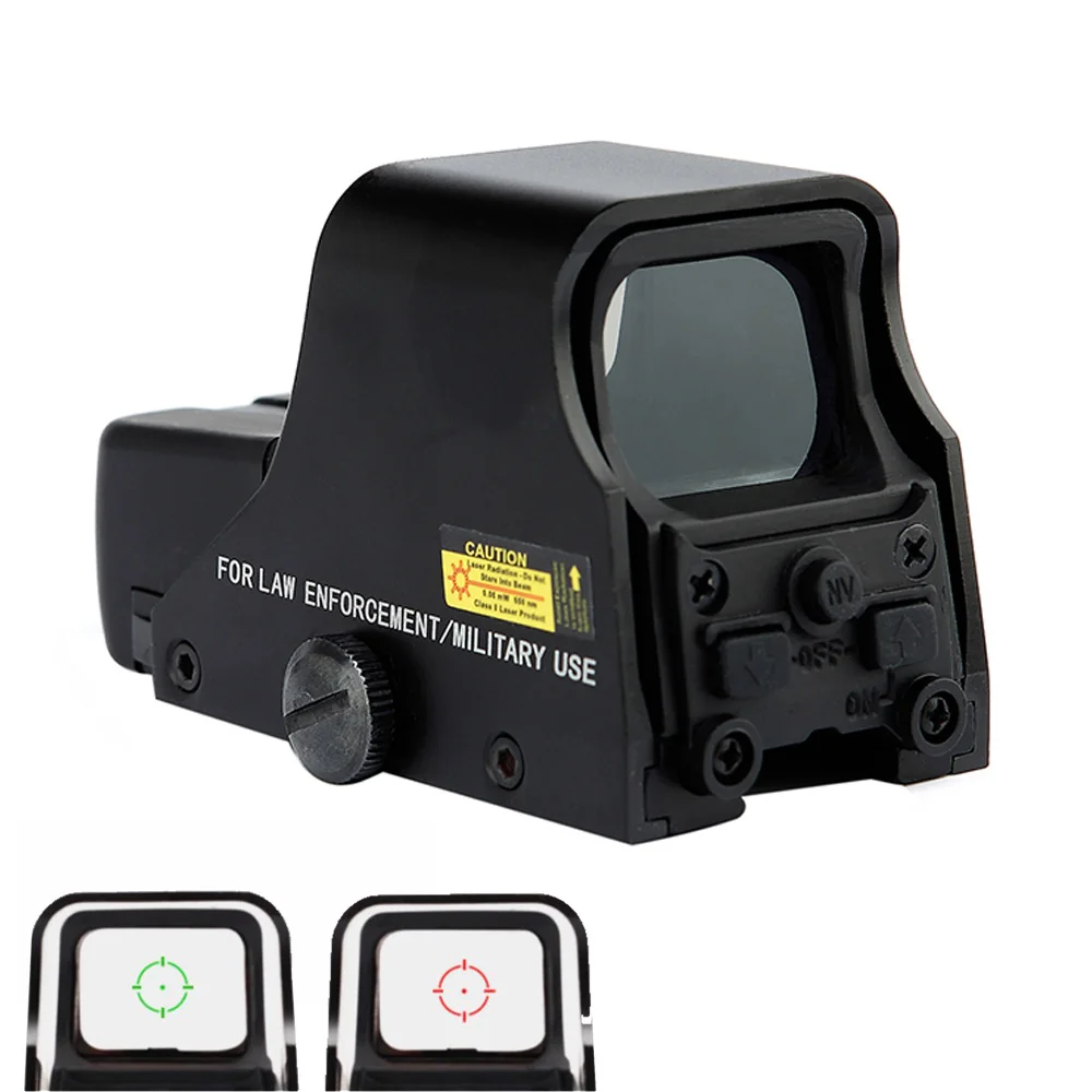 Billig Spike Matt Schwarz Taktische 1X22mm Holographic Reflex Rot Grün Dot Sight Outdoor Jagd Anblick Umfang Helligkeit Einstellbar.