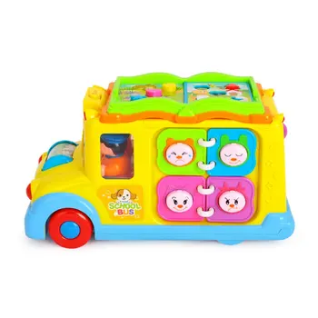 

Campus Bus Plastic Creative Cognition Animal Call Sound Electric Children'S Toy Car Creative Cognition