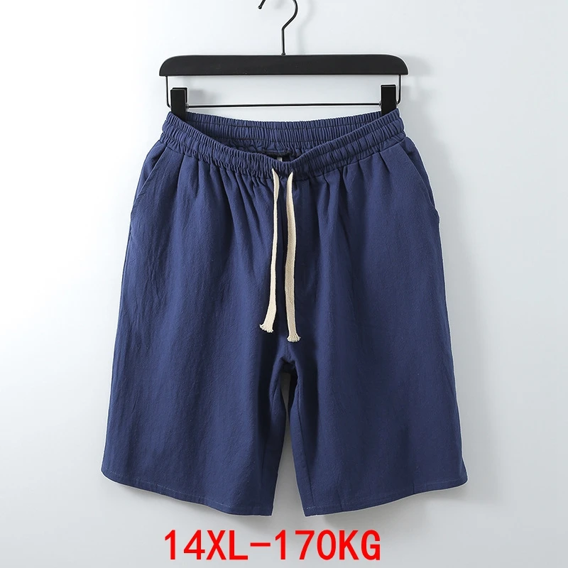 

Men's Big Shorts Plus Size 11XL 12XL 13XL 14XL Summer Linen Large Stretch Sports Casual Loose 60 Black Shorts