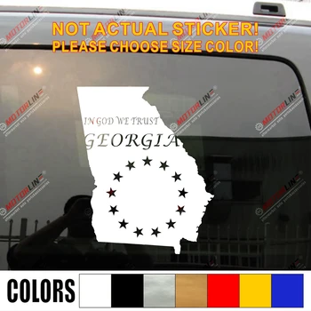 

Georgia State Flag Map Star In God We Trust Decal Sticker Vinyl pick size color