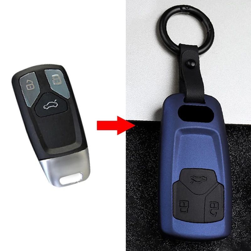 主图-New-ABS-plastic-silicone-Car-Key-Case-Cover-For-Audi-A4-A4L-8-S-2017-2016 (1)