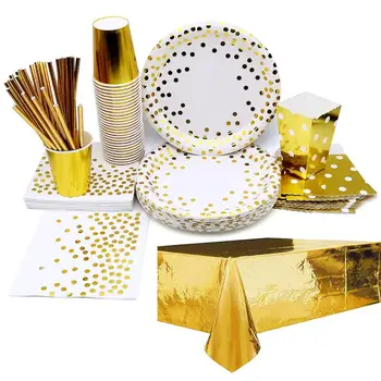 

Party tableware aluminum foil tablecloth paper plate popcorn box cup straws party supplies birthday bride wedding anniversary 30