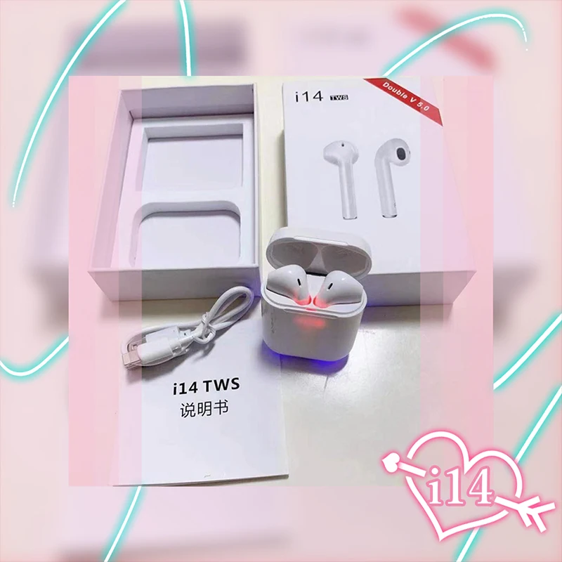 

Original i14 TWS touch control wireless Bluetooth 5.0 heavy 3D surround sound earphones pk i10 i11 i12 i13 tws for smart phones