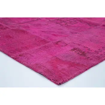 

149x202 Cm Pink Handmade Patchwork Rug-5x7 Ft