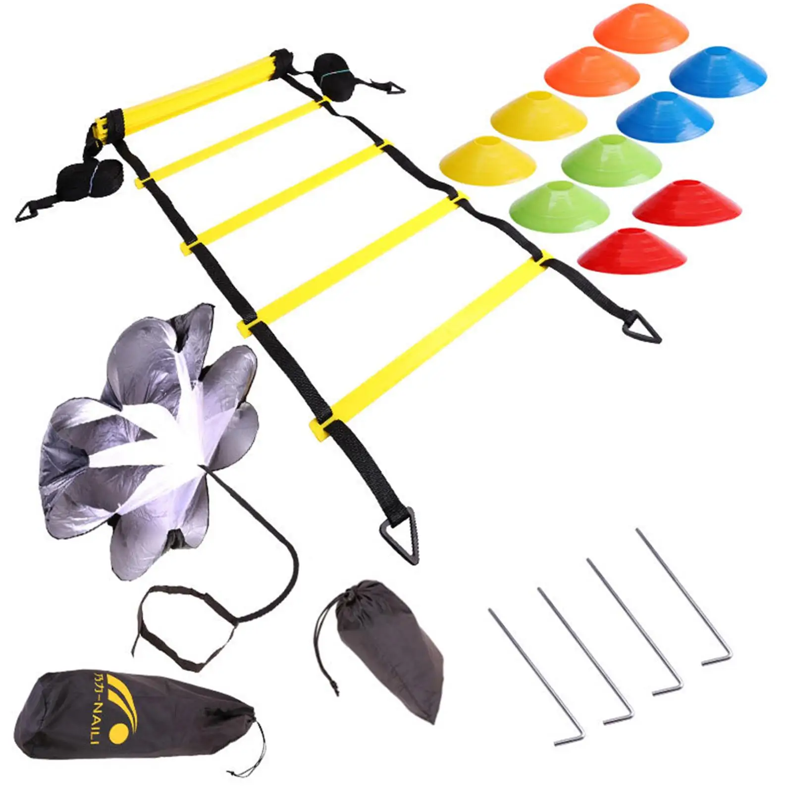 Speed Footaball Agility Ladder Training Equipment Set with Resistance Chutes Outdoor Sports Accessories