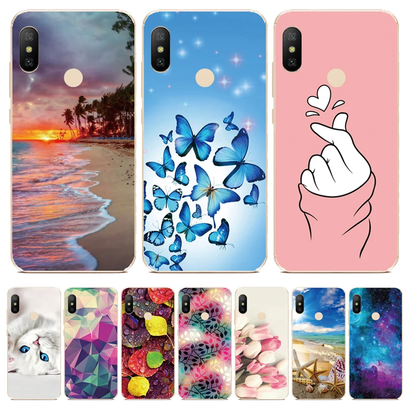 Силиконовый чехол для телефона Xiaomi MI A2 Lite с мультяшным рисунком мягкая задняя