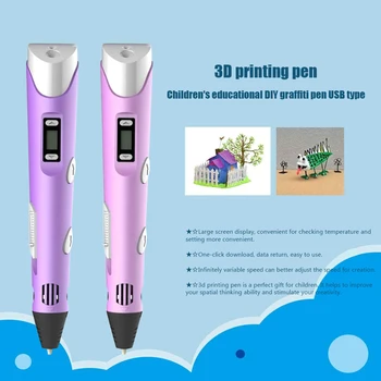 

Drawing Stift Creative Toy Gift 3D Printing Pen with USB Cable Digital Display PLA ABS Filament DIY Graffiti Pen