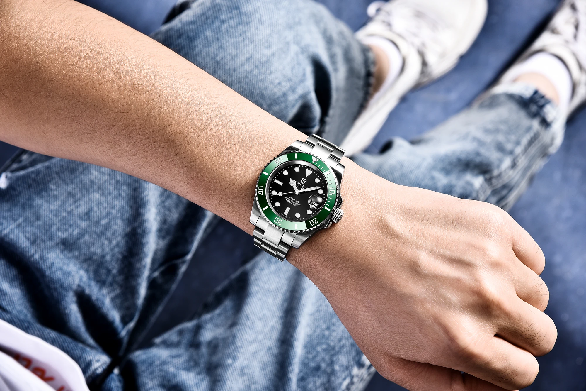 Men's Automatic Watch Stainless Steel Waterproof Watch 9 H1e41e27a7b0e4758b1ff7d5cfb33fd0aa