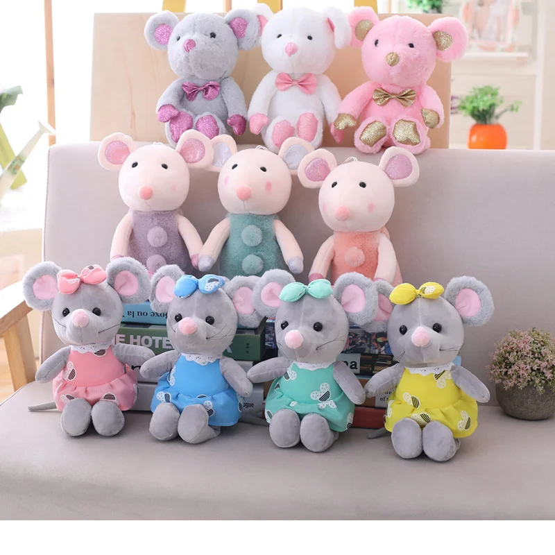 

New Style Cartoon Animal Small Mouse Stuffed Mouse Little Rat with Bowtie Doll
