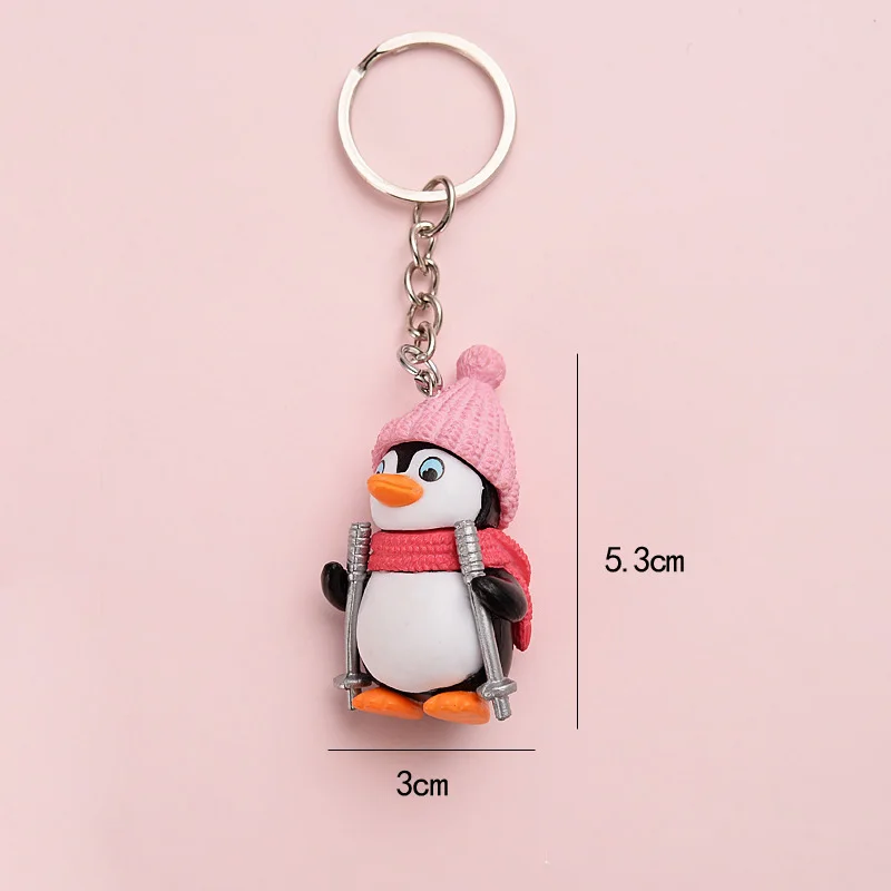 Portachiavi a forma di pinguino carino, portachiavi di peluche a
