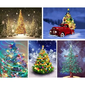 

Art 5D DIY Diamond Painting Christmas Tree Diamond Images Embroidery Lantern Snow Scene Cross stitch 3D Rhinestone Home Decor I5