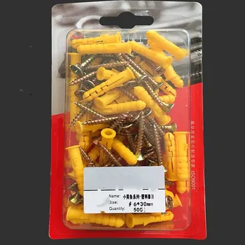 

Plastic Expansion Tube Pipe Self Tapping Wall Anchors Drilling Woodworking Plugs Plastic Expansion With Metal Screw kit