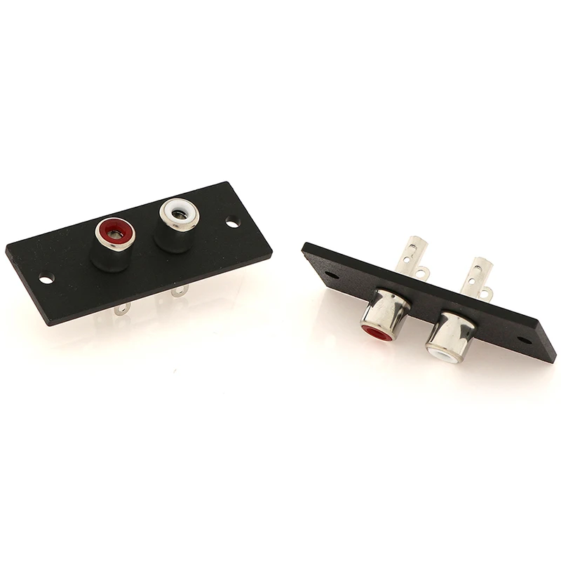 Audio av adapter 2pcs 2 Way copper core RCA terminal wall panel plate input