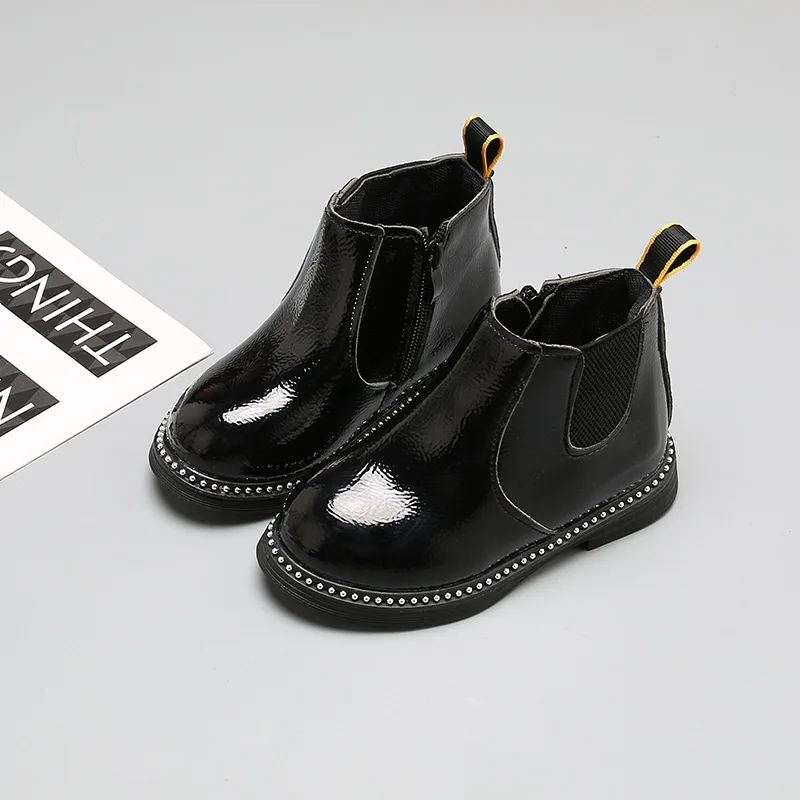 Г. Новые кожаные ботинки для мальчиков обувь для девочек от 3 до 12 лет детские ботинки из искусственной кожи на весну-осень модные детские ботинки теплые зимние ботинки