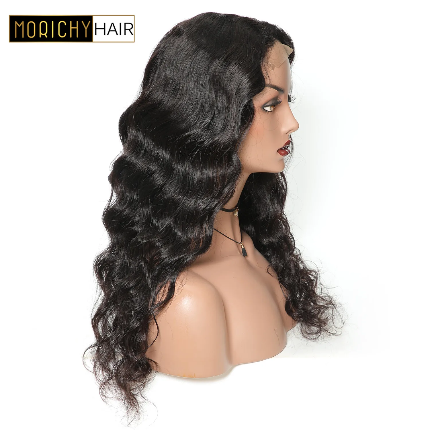 Morichy 13x4 кружевной передний парик их натуральных волос парик 150% плотность не реми индийский волнистый парик с предварительно сорванным естественным Hai Line