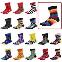 Men Fashion Pattern Dress Funky Fun Colorful Socks Hip Hop Music Novelty Dress Socks Cotton Happy Funny Guitar Socks