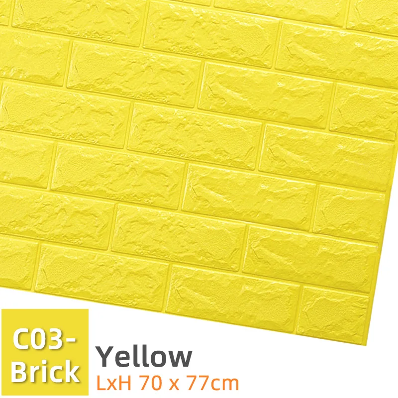 Kaguyahime Самоклеящиеся 3D наклейки на стену водонепроницаемые DIY Пена кирпичная настенная бумага ТВ фон Декор мраморная настенная бумага красочный кирпич - Цвет: C03-Brick-Yellow