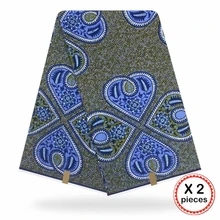 Африканская ткань с восковым принтом, хлопковая ткань для шитья, Анкара, африканская ткань, 12 ярдов, Нигерия, Гана, свадебная одежда, платье 91726