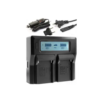 

Dual LCD USB Charger+Car Charger for NP-FM50 NP-FM70 NP-FM90 FM50 QM71D QM91D NP-F550 NP-F570 NP-F750 NP-F960 NP-F970 NP-F980D.