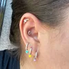 Aide Silver Color Hoop Earrings With Cute Candy Neon Color Enamel Heart Charm Drop Earring Gold Color For Girls Party Jewelry 5