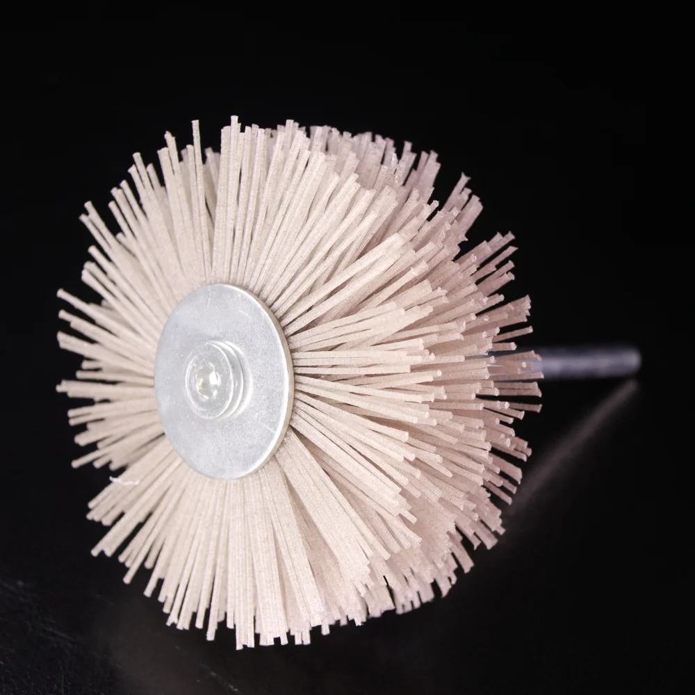 80#-600# Grinding Nylon Wheel Brush Abrasive Tool Woodwork Furniture Polishing Brush 6mm Shank 80MM Diameter Head Grinder