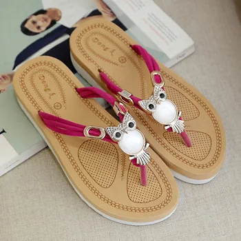 

2020 New women shoes slippers summer beach sandals women fashion owl outdoor slippers flip flops shoes women mujer TX165