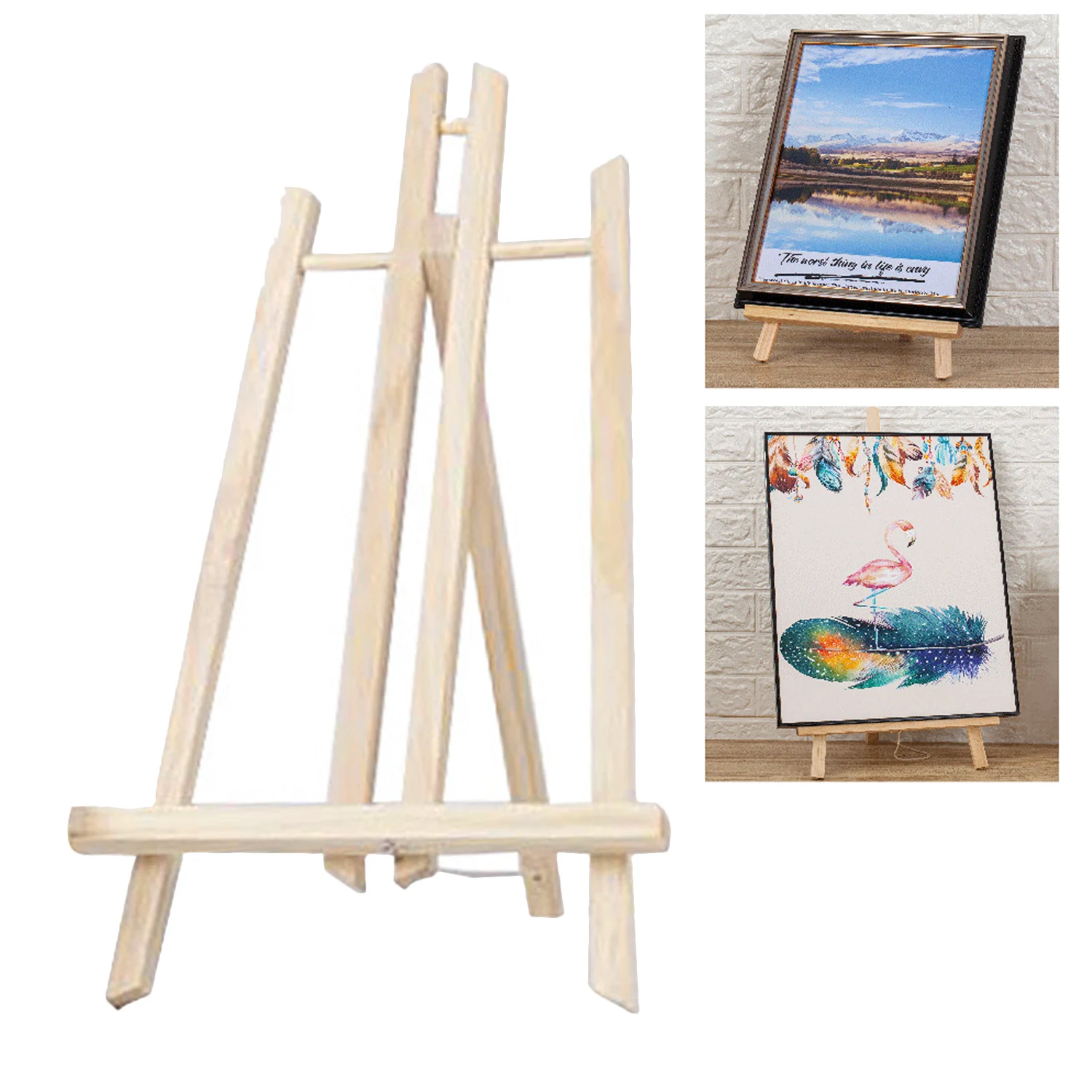 Wooden Easel Shelf Holder Stand for Artist Painting Sketching DIY Arts Photo Cards Displaying Painting Supplies 40cm