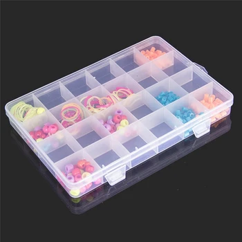 

Transparent 24 Grids Organizer Box Storage Case Cajas Organizadora Storing Plastic Box Jewelry Beads Pill Screw Storage