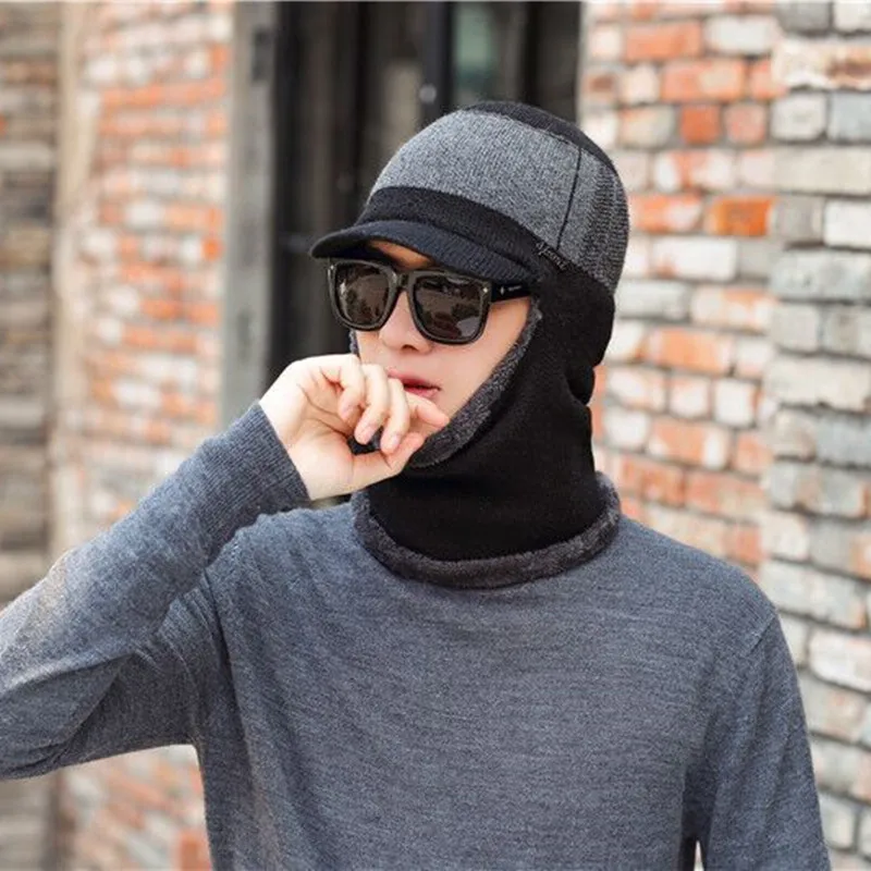 Зимняя шапка Skullies Beanies теплая шапка для мужчин и женщин шерстяной шарф шапка s Балаклава маска Gorras капот вязаная шапка