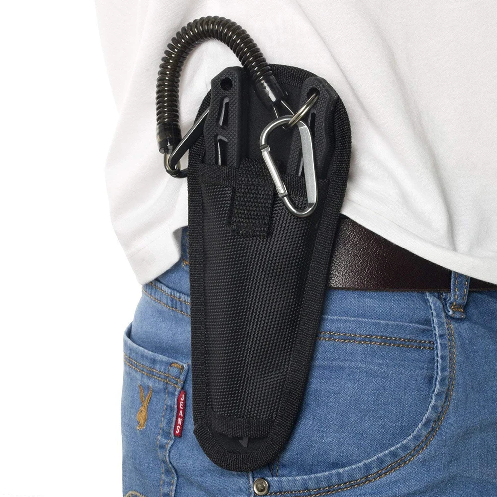 

Hot New Aluminum Alloy Fishing Pliers Split Ring Cutter Fishing Holder Tackle with Sheath&Retractable Tether Combo Hook Remover