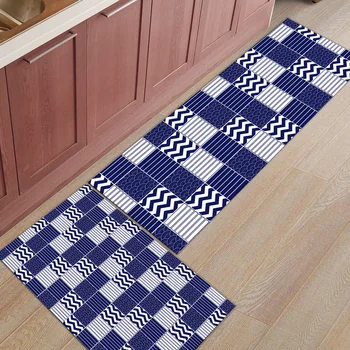 

Kitchen Mat Anti-slip Blue Traditional Japanese Pattern Wave Printed Carpet Doormat Hallway Bath Mat Living Room