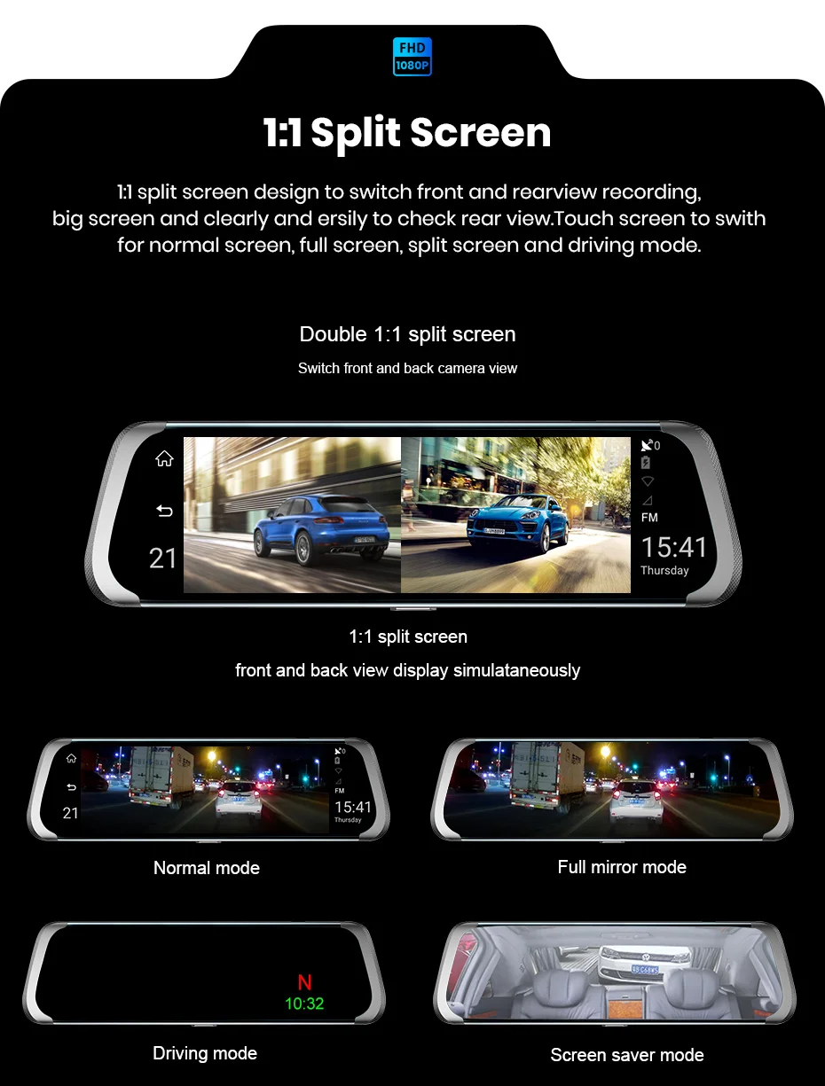 Junsun ADAS Android зеркальная камера Full hd 1080P двойной объектив зеркало заднего вида Автомобильный видеорегистратор wifi 4G Bluetooth gps навигатор Авто рекордер
