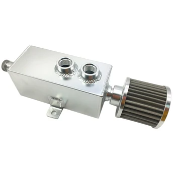 

Universal Oil Catch Can, 2 Port Universial Engine Oil Reservoir Tank with Washable Breather Filter