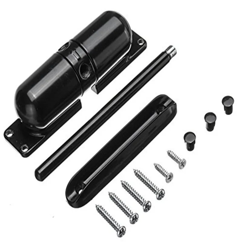 

1 Set 10-70Kgs Black Adjustable Surface Mounted Spring Door Closer Automatic Door Closer Fire Rated
