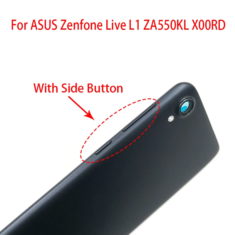 Back Battery Door Rear Housing Cover Case With Power Volume Side Button Key For ASUS Zenfone Live L1 ZA550KL X00RD